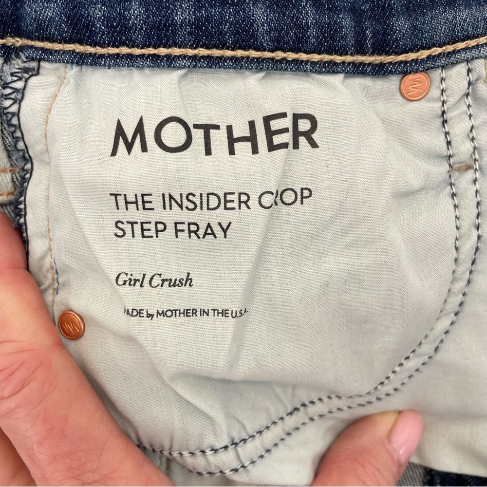 MOTHER The Insider Crop Step Fray Jeans 25 Blue - Picture 7 of 16